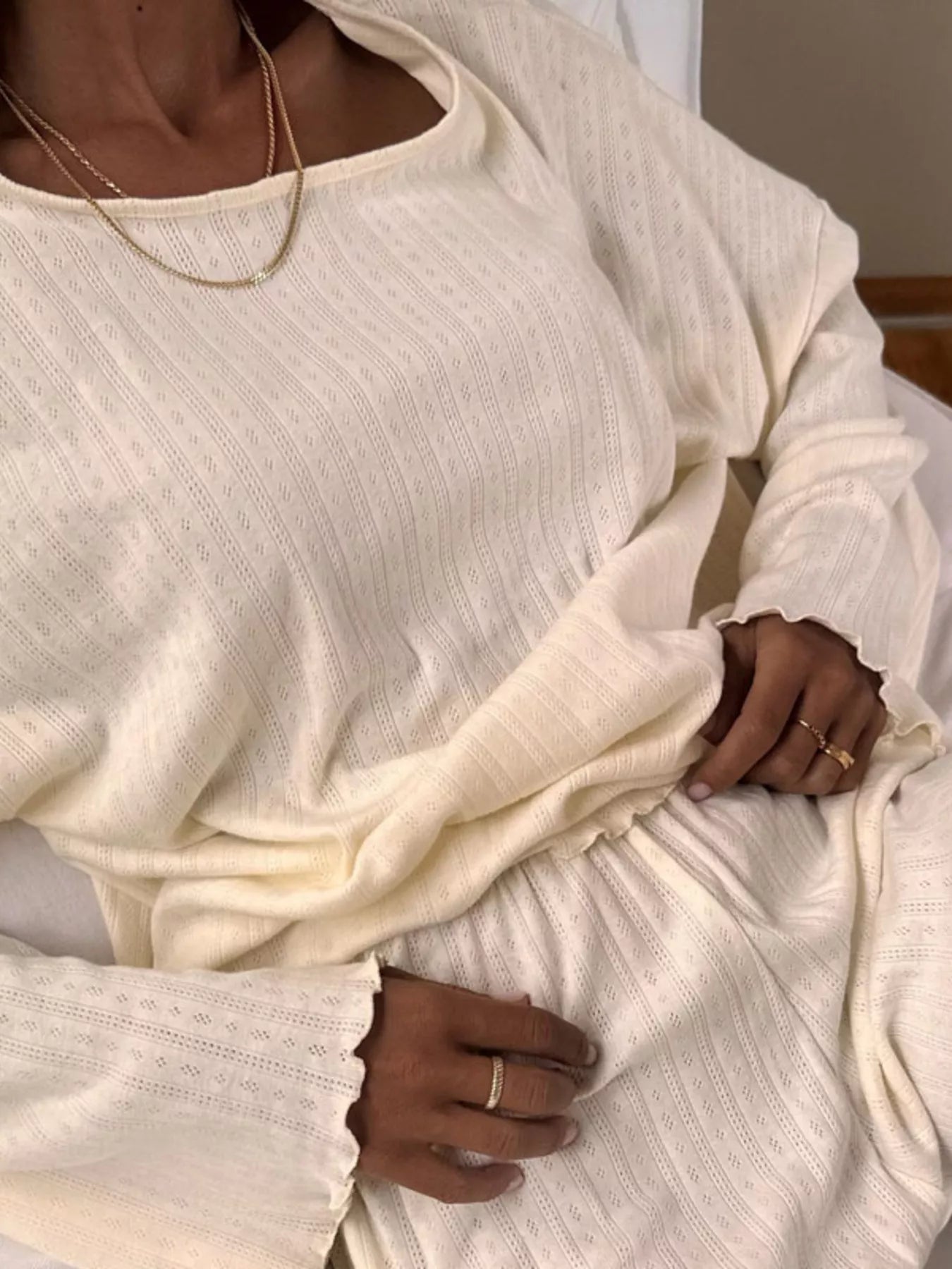 Ribbed Knit Long Sleeve Top and Shorts Lounge Set- Shopimist- {{Product type}}