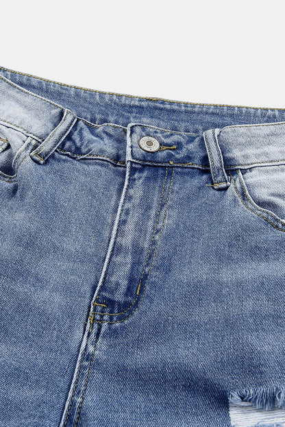 Georgia Skinny Distressed Capri Jeans- Threaded Pear- {{Product type}}