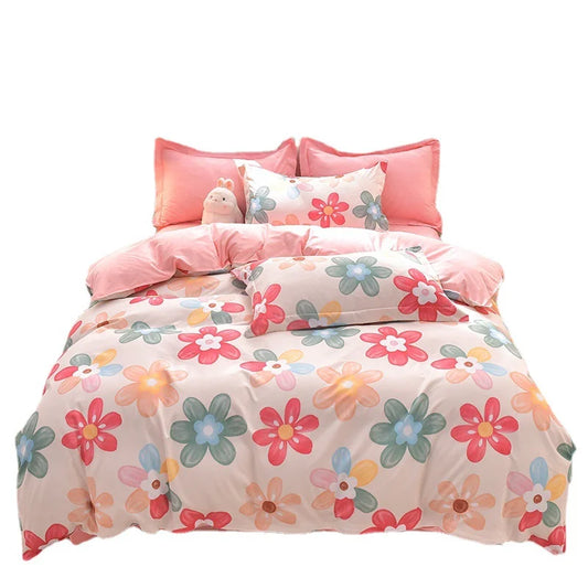 4pcs Microfiber Plant Bedsheets Bedding Set Bedcover Set