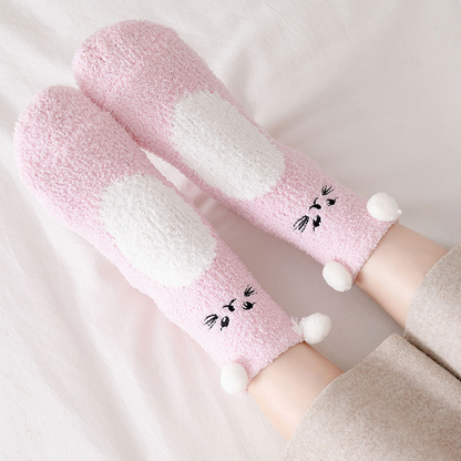Cartoon Coral Fleece Warm Socks - - socks