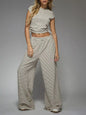 Striped Crop Top and Wide Leg Pants Set- Shopimist- {{Product type}}