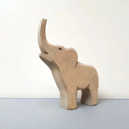 Wooden Animal Figures Elephant Lion Giraffe - Kia Day Design