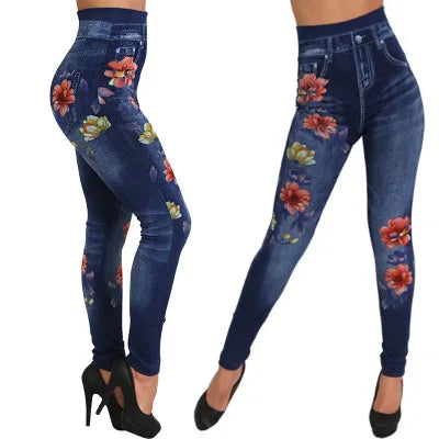 Ladies Floral Jeans