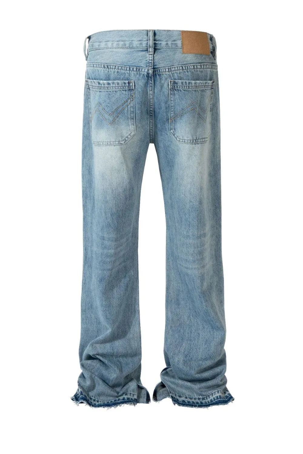 Men's Distressed Raw Hem Jeans - -