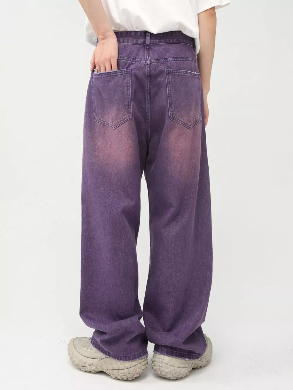Men's Gradient Wide-Leg Jeans - -