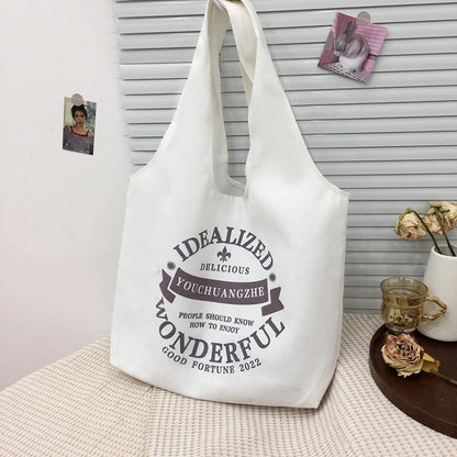 Recycled Cotton Canvas Tote Bag - B - tote bag