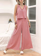 Gingham Tie Shoulder Top and Pants Set- Shopimist- {{Product type}}