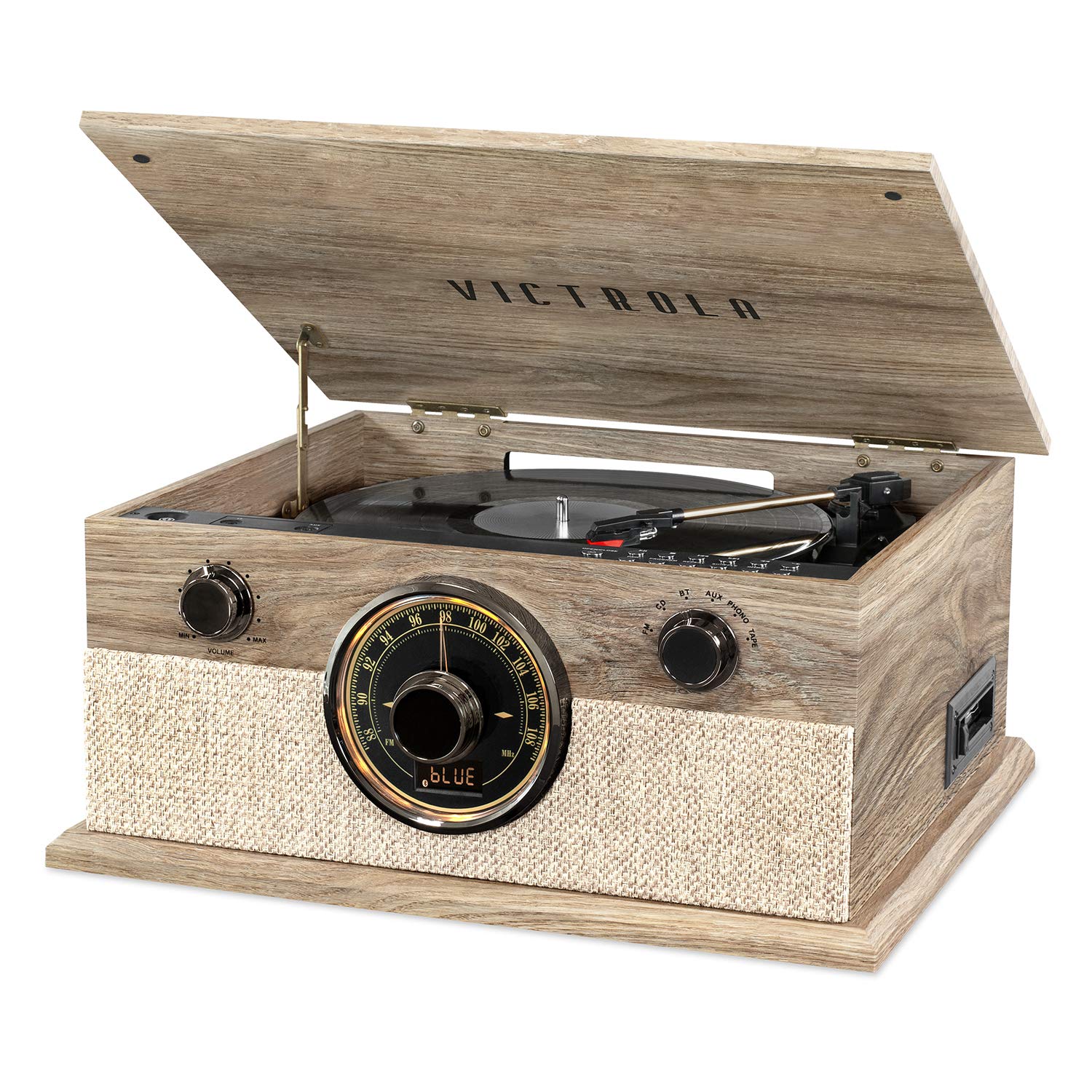 Victrola Brookline 6-in-1 Multimedia Turntable - Farmhouse Oatmeal - - record player