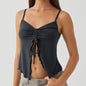 Sweetheart Spice Retro Bow Pleated Halter Top for Ladies - GRAY L - Women's Fashion - Women's Clothing - Tops & Tees - Tank Tops