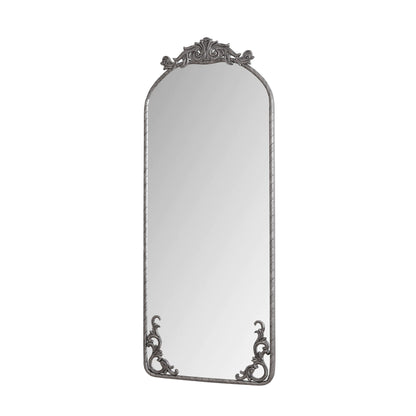 Full Body Arched Mirror With Vintage Carved Applique - - Wall Mirrors