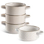Chic Ceramic Soup Bowl Set - 27 Oz with Handles - n a - bowls