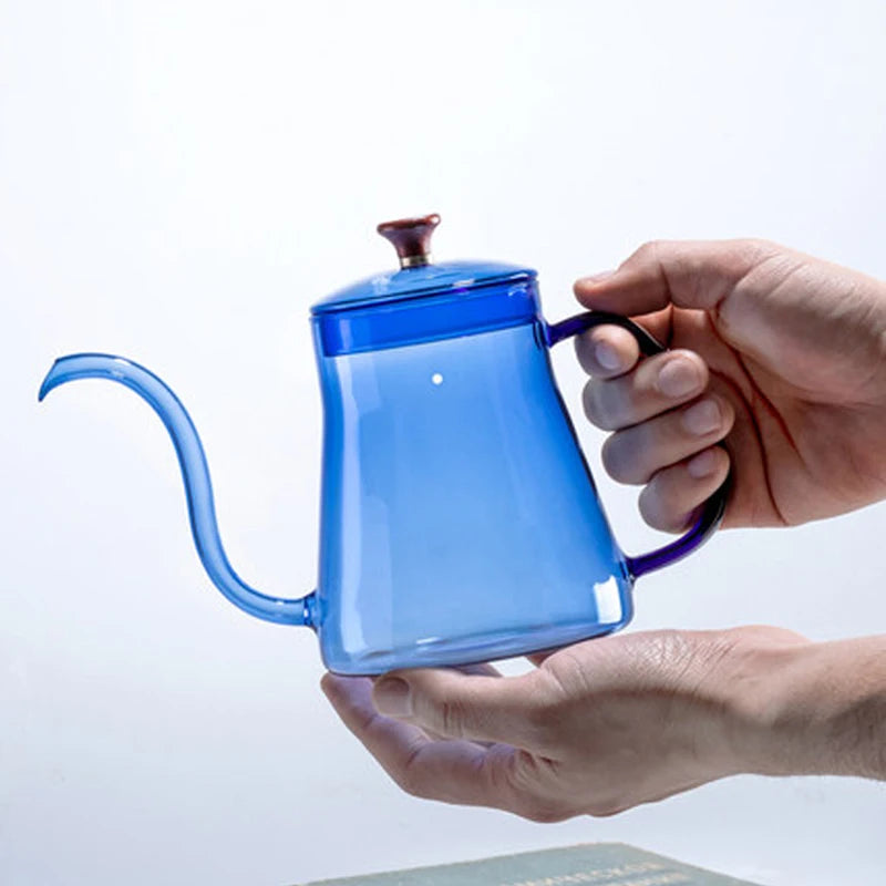 350/600ml Stained Glass Kettle Hanging Ear Coffee Hand Pot Coffee Maker Teapot