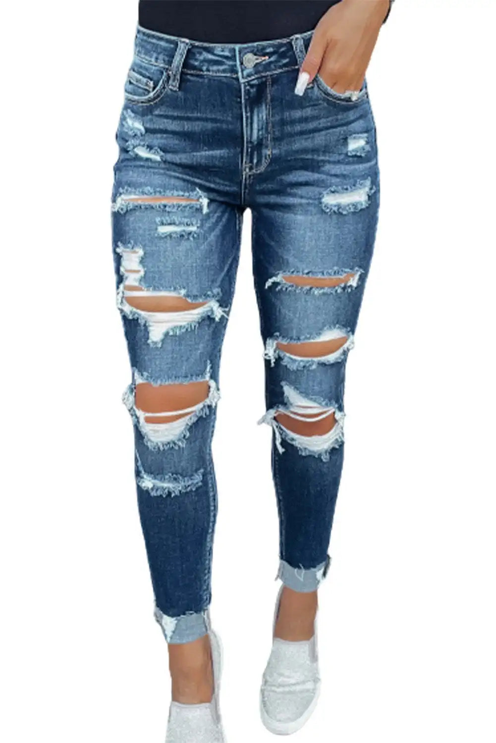 Women High Waist Casual Jeans