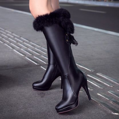 New High-Cut Stiletto Knee-High Boots - - boots