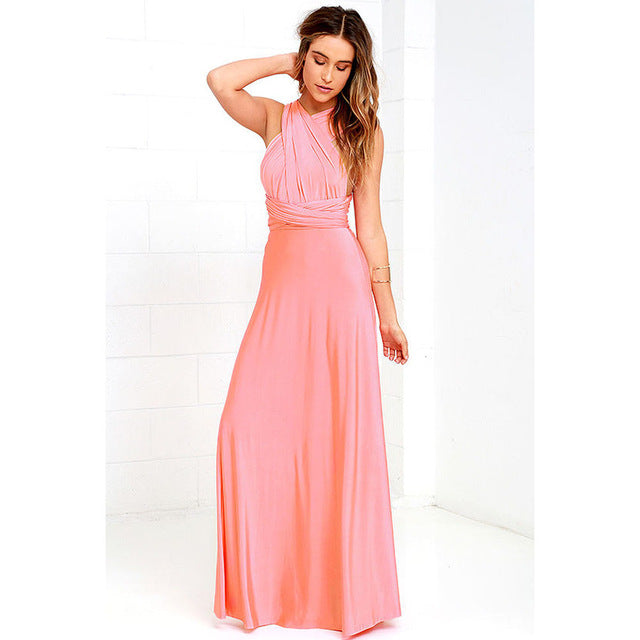 Long Wrap Dress - Pink Extra Large - dress