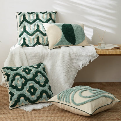 Geometric Tufted Pillow - - pillow