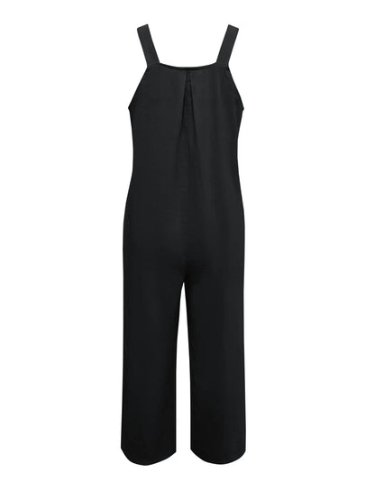 Floral Embroidered Wide Leg Jumpsuit - -
