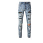 Chic Ripped Diamond Denim - Blue denim 30 - jeans