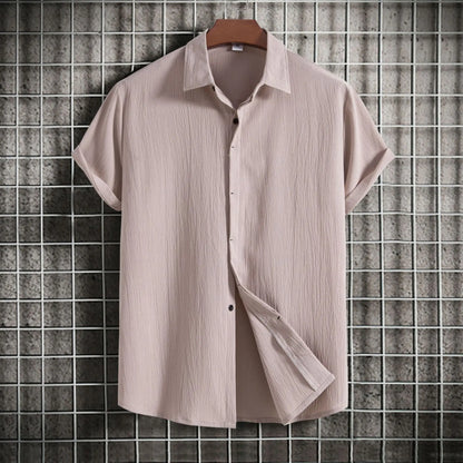 Breathable Soft Summer Casual Short Sleeve Button Up Shirt Men