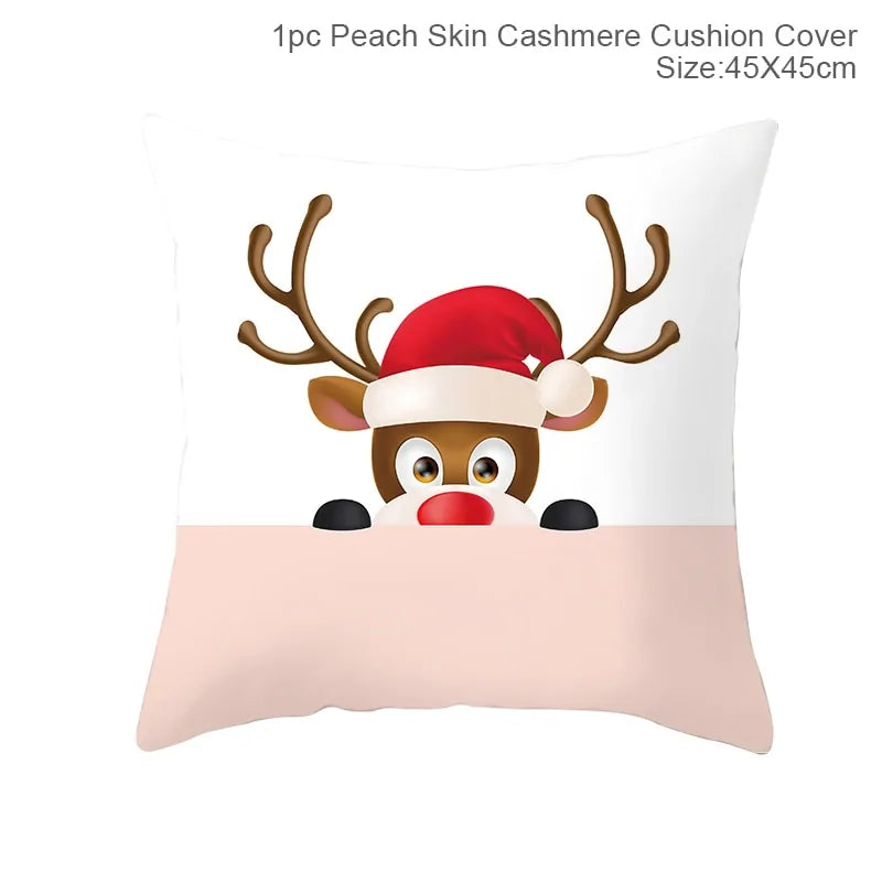 Cartoon Christmas Pillow Cover Kia Day Design
