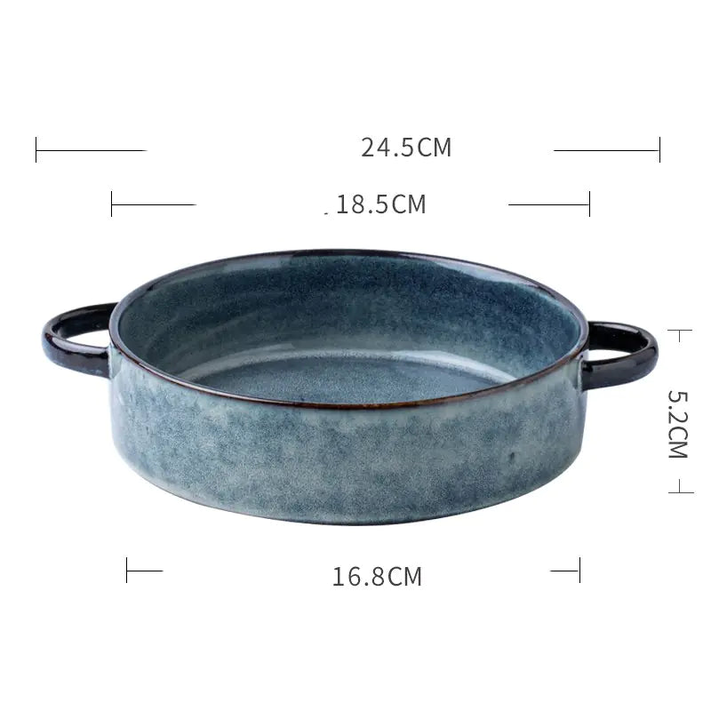Blue Ceramic Tableware Rice Bowl - - bowl