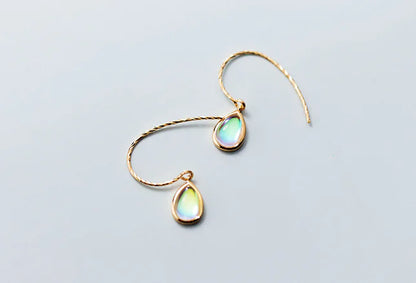 Sterling Silver Waterdrop Gradient Glass Earrings - Kia Day Design