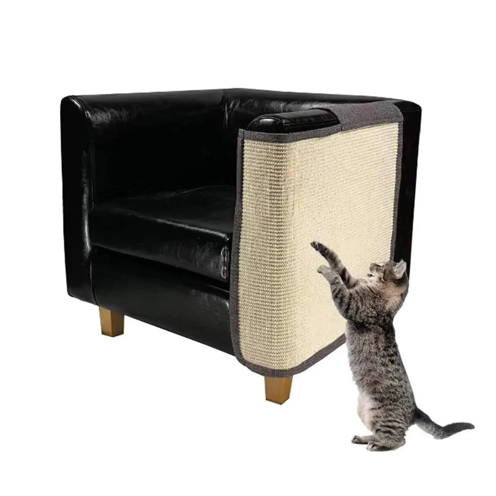 Heavy Duty Anti Scratching Mat Sisal Couch Guard - Light gray right - cat scratcher