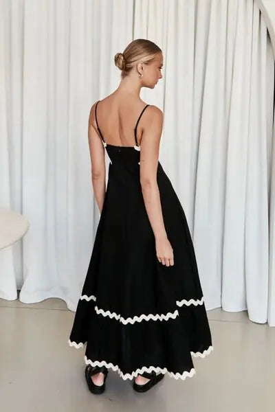 Benny Sleeveless Black Maxi Dress - - dress