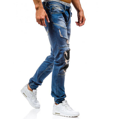 Mens Trendy Ripped Denim - Blue 34 - jeans