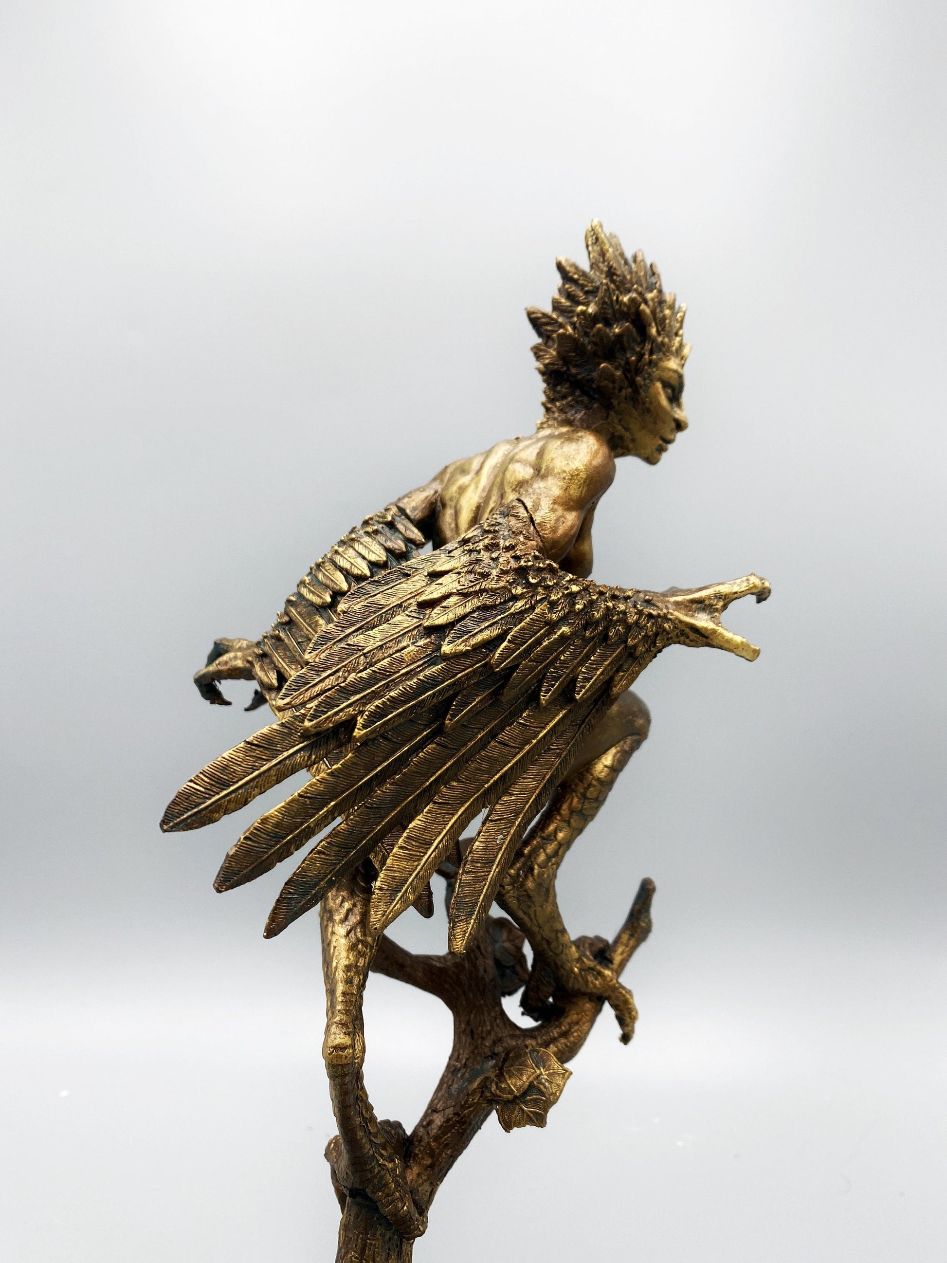 Harpy Statue, Hand Painted Resin Sculpture | Mythical Creature Figurine | Unique Legendary Bird Woman Figurine. Fantasy Art Decor - -