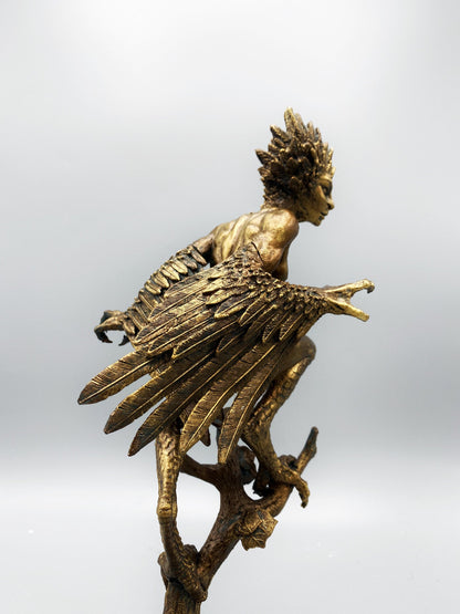 Harpy Statue, Hand Painted Resin Sculpture | Mythical Creature Figurine | Unique Legendary Bird Woman Figurine. Fantasy Art Decor - -