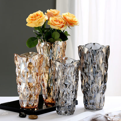 Crystal Glass Vase Flower Arrangement Decoration Ornaments - - flower vase