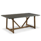 Rustic Solid Wood Grey Trestle Table - Grey - table