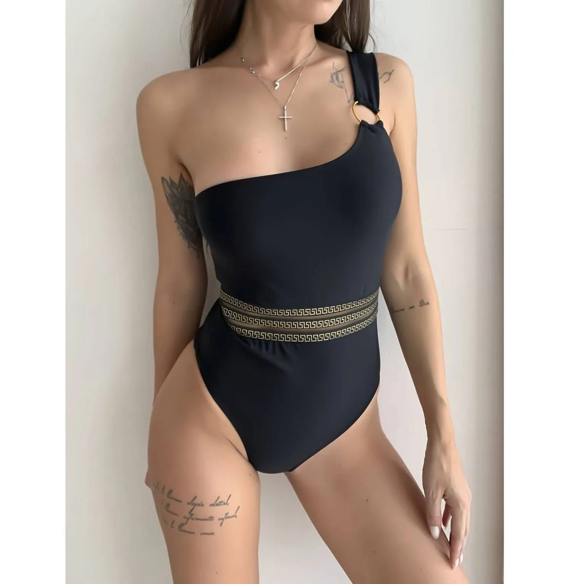 Backless Monokini - Multiple Options - Dark Gray -