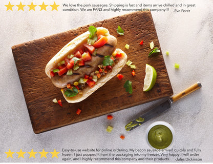 The Bacon Sausage Collection - All Five Flavors - - Encased Meats