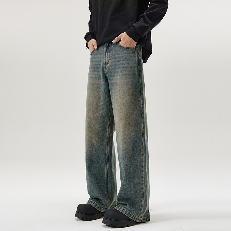 Straight-Leg Denim Jeans - - jeans