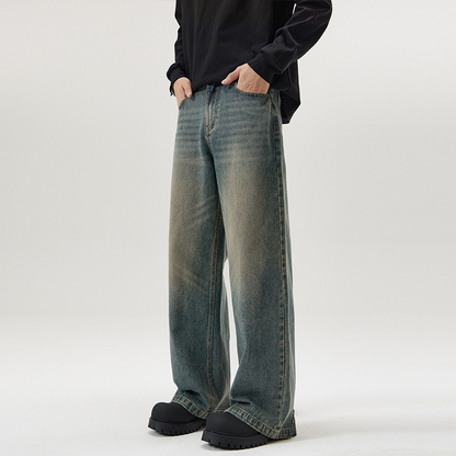 Straight-Leg Denim Jeans - - jeans