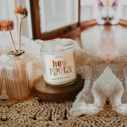 Baked Pumpkin Pie Candle With Gold Lid - - candle