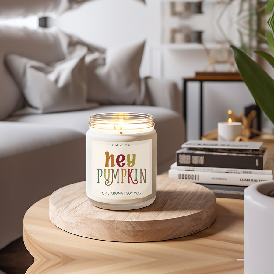 Baked Pumpkin Pie Candle With Gold Lid - - candle