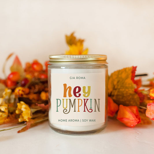 Baked Pumpkin Pie Candle With Gold Lid - - candle