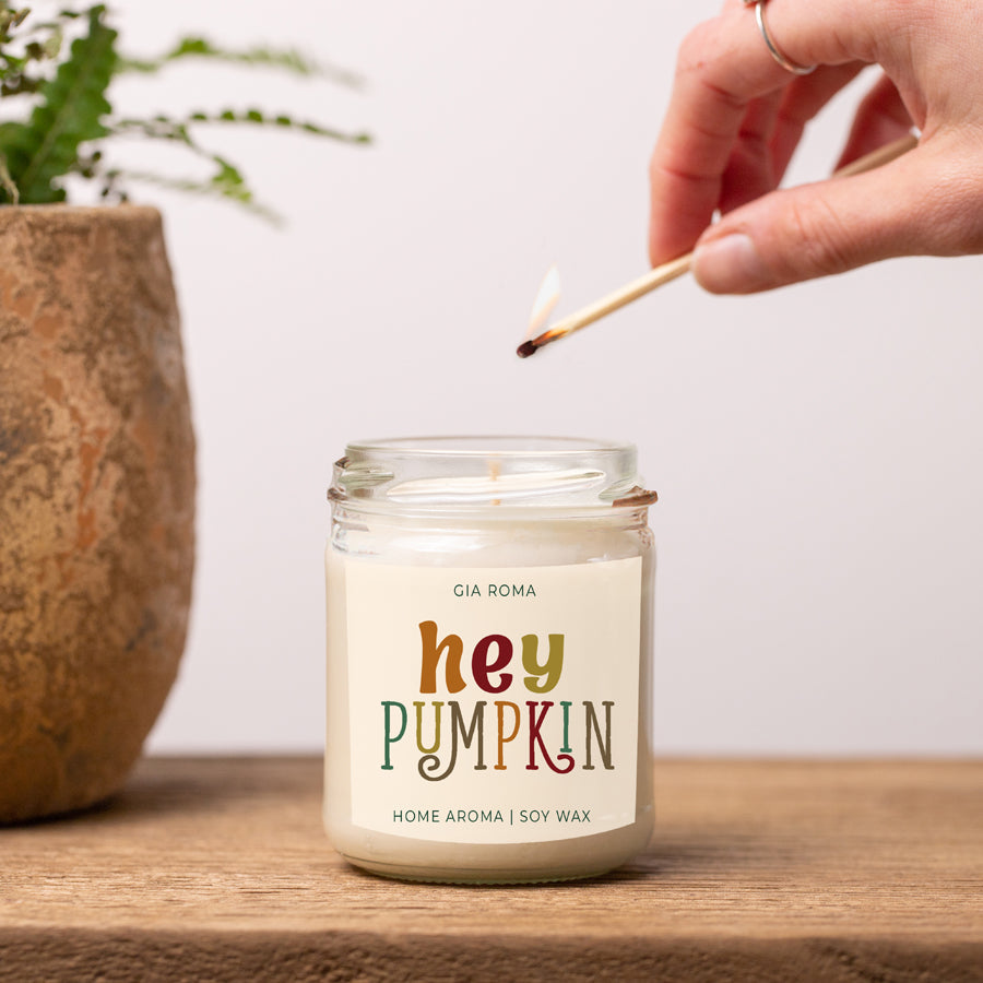 Baked Pumpkin Pie Candle With Gold Lid - - candle