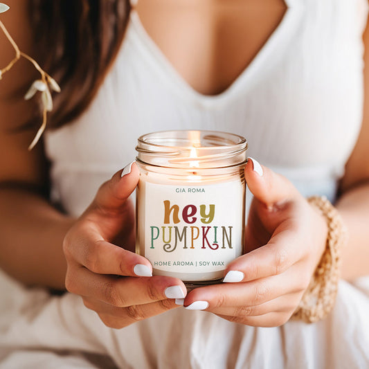 Baked Pumpkin Pie Candle With Gold Lid - - candle