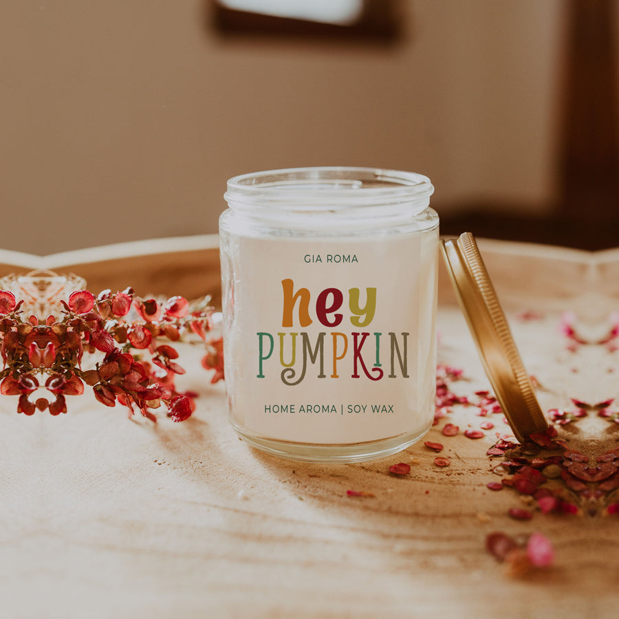 Baked Pumpkin Pie Candle With Gold Lid - - candle
