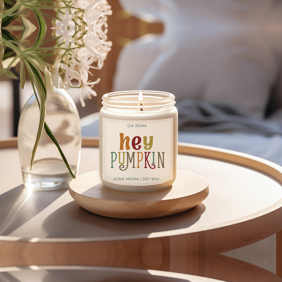 Baked Pumpkin Pie Candle With Gold Lid - - candle