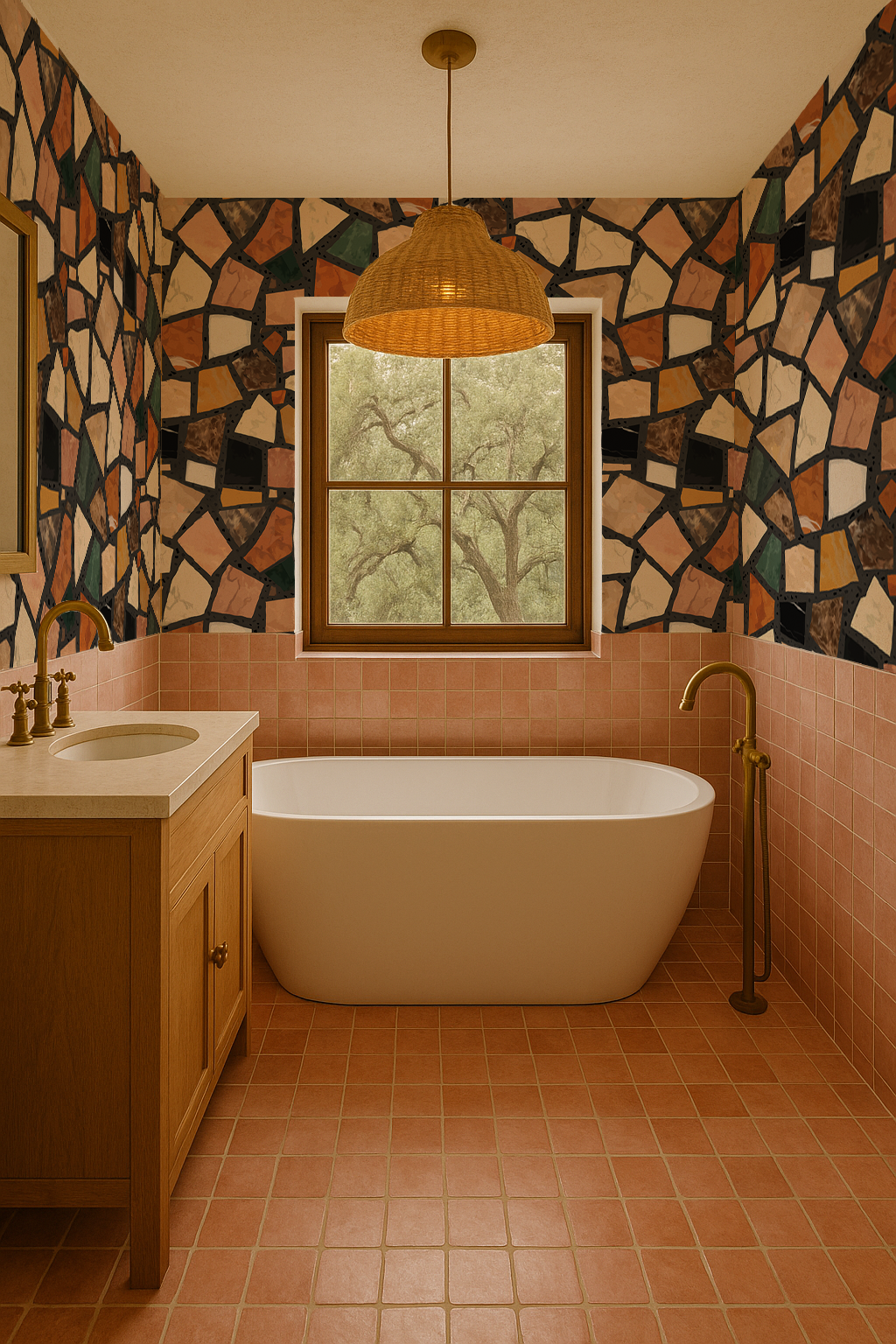 Dolce Terrazzo Wallpaper, black- Samantha Santana Creative- {{Product type}}