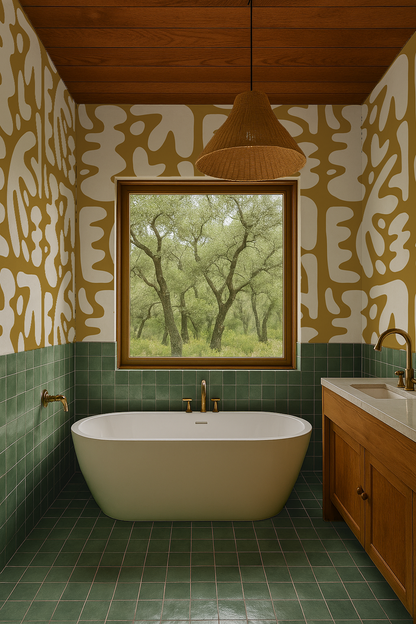 Bubbly Wallpaper, mustard- Samantha Santana Creative- {{Product type}}