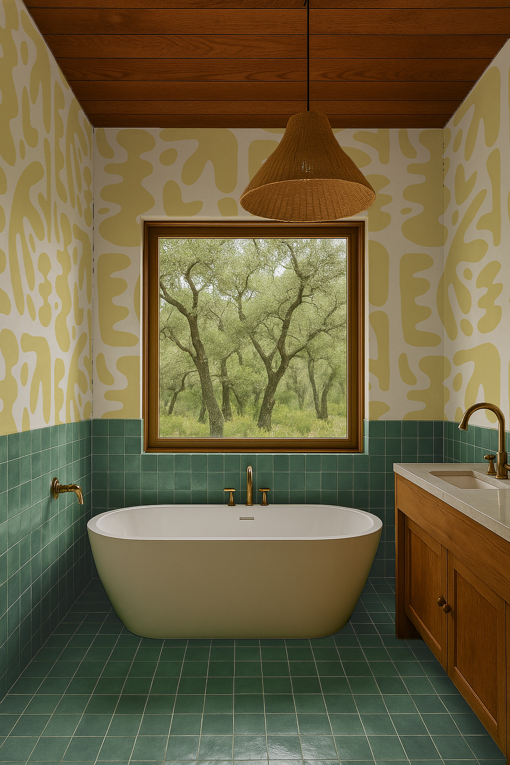 Bubbly Wallpaper, lemon- Samantha Santana Creative- {{Product type}}