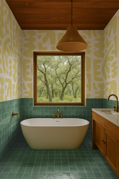Bubbly Wallpaper, lemon- Samantha Santana Creative- {{Product type}}