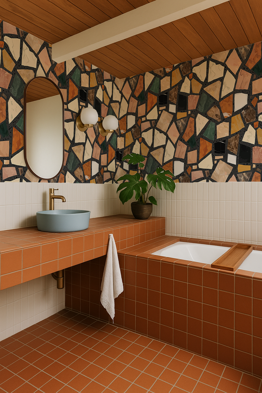 Dolce Terrazzo Wallpaper Black - - Wallpaper