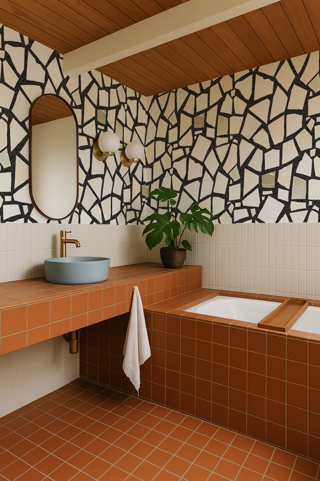 Dolce Terrazzo Wallpaper, black and white- Samantha Santana Creative- {{Product type}}